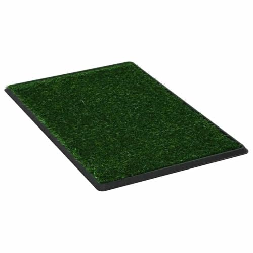 vidaXL Inodoro Mascotas, Orinal con Bandeja Césped Artificial, Alfombrilla de Hierba, Alfombra de Entrenamiento para Perros, Verde 76x51x3 cm
