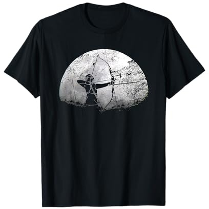 Bogenschießen Set Zubehör Erwachsen Recurvebogen Bogenschütze T-Shirt für Herren, Schwarz, S, Halbarm, Klassisches Bogenschützen T-Shirt