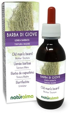 Gropig skägglav (Usnea barbata) lav (thallus) Alkoholfri modertinktur Naturalma - Flytande extrakt i droppar 120 ml - Kosttillskott - Vegan