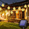 Guirnaldas Luces Exterior Solar, 50 LED 8 Modos, Para Balcón, Terraza, Fiestas, Bodas, Patio, Jardines, Festivales (Blanco Cálido）