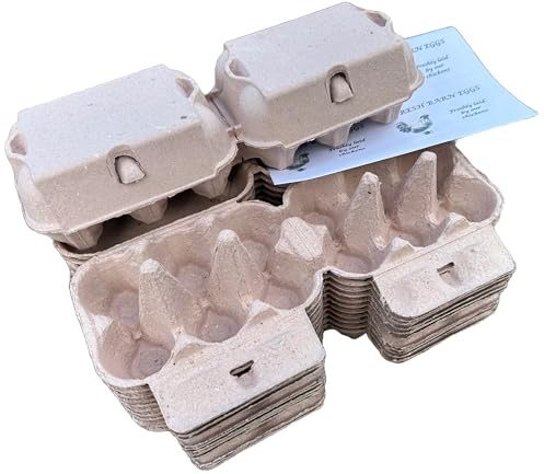 Anglia Farm Supplies - Pastel Pink Coloured Egg Boxes - half dozen cartons - with sheet 8 labels (50 Egg Boxes)