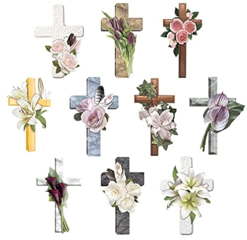 Ideen mit Herz 3-D Motive, ausgestanzt, ca. 7-10 cm, 10 Stück im Beutel | Bilder zum Basteln & Dekorieren | Grußkarten selber machen | Bildmotive für Scrapbooking & DIY-Deko (Kondolenz Kreuze)