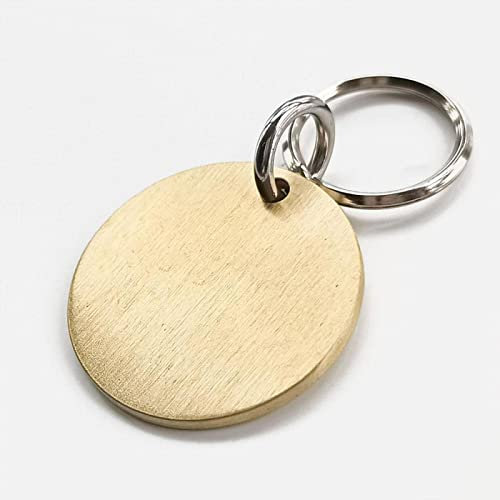Personalized Pet Cat Dog ID Tag Collar Accessories Custom Engraved Necklace Chain Charm Supplies For Dog Tag Name Products,Brass,Medium 29 mm