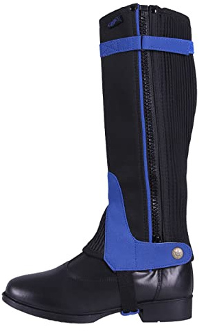 Equipride Mezzi Chaps per bambini in pelle scamosciata, 5 colori incredibili, taglie da 4 a 14 anni (blu cobalto, 4 anni)