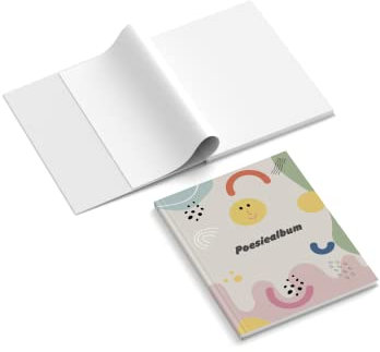 easyprint Poesiealbum personalisiert mit Name | Design Smile | 148 x 210 mm | Hardcover | Papier 100 g/m² | Blanko Innenseiten | Freundebuch | Erinnerungsbuch
