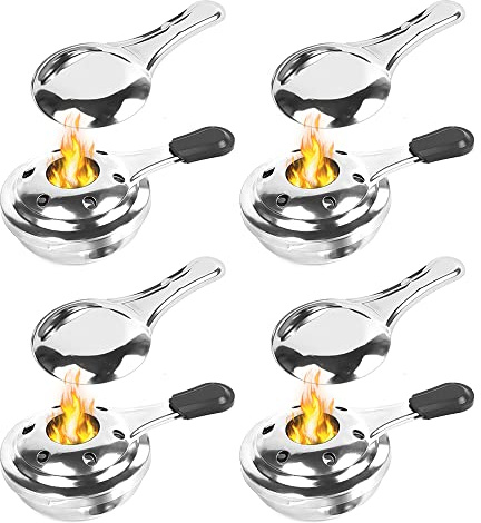 Lixada Edelstahl Alkoholkocher, Tragbarer Fondue Brenner Für Fondue Mini Alkoholbrenner Zubehör, Camping Spirituskocher für Fondue Speisewärmer, Picknick Rucksackreisen Reisen BBQ,Trockentopf-Küche