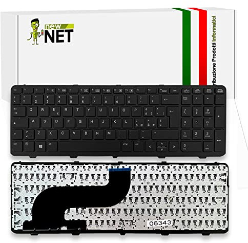 new net - Tastiera Compatibile con Notebook HP ProBook 650 G1 H5G73EA H5G73EAR H5G74EA H5G74EAR H5G74ET H5G74ETR H5G75EA H5G75EAR H5G75ET H5G75ETR H5G76EA [Frame Nero - Layout ITA]