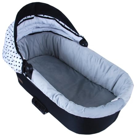 BABYLUX Umrandung für Kinderwagen Stubenwagen BABYWANNE + Matratze 2 Tlg Set Doppelseitig (W104 Velvet Grau)