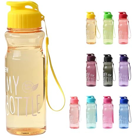 Generic Borraccia portatile, 650 ml, borraccia portatile per sport, fitness, palestra e sport all'aria aperta (giallo)