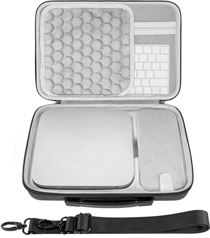 GEEKRIA Custodia rigida da viaggio per mini PC, compatibile con Apple 2020/2023 Mac Mini M2/M1, borsa da trasporto (Grigio scuro)