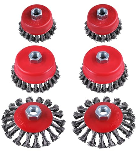 CNCYEAH 6 spazzole metalliche, set decespugliatore, smerigliatrice angolare Flex, spazzola per erbacce M14, spazzola per dischi per la pulizia e la levigatura di smerigliatrici angolari (75 mm e 100
