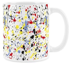 Purely Home Paint Splash Mug - Multicoloured Artwork Abstract Drip Paint Splatter Gift/Present - Tea/Coffee Hot Drinks Ceramic Cup