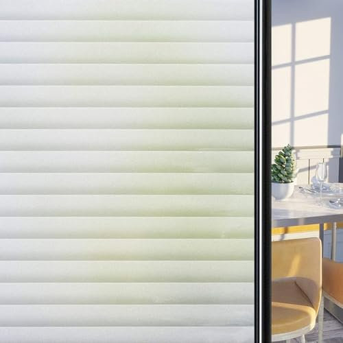 Sonnenschutzfolie Fenster 45 x 500 cm Wärmeisolierung Reflektierende Anti UV Privatsphäre Sonnenschutzfolie Milchglasfolie Sichtschutz für Büro Und Haus, Streifen