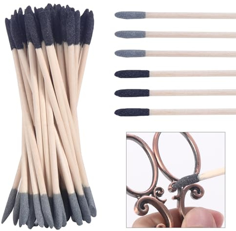 WiMas 50 paquetes de varillas de lija de doble extremo 150/280 de grano de grano de grano oblicuo, herramienta de pulido de detalles finos para Gundam, modelismo, artesanía de madera, arte de uñas,