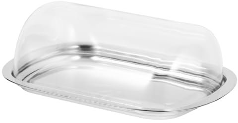 OKUMEYR Caja De Mantequilla Mantequera Con Tapa Transparente De Acero Inoxidable Recipiente Para Mantequilla De Cocina Mantequera Hogar