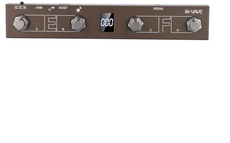 Zilimontt For MIDI Controller,Portable For Midi Pedal,Rechargeable 4 Buttons Portable FOR MIDI Foot Controller Pedal For CubeSuite APP Control,For Touring Musicians(Brown)