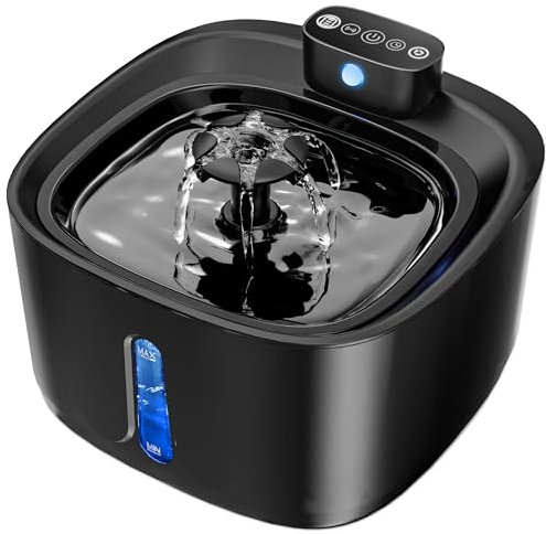 Fuente para Gatos sin Cable, 3.2L 4000 mAh Bebedero Gatos con Sensor de Movimiento, 3 Modos de Funcionamiento Fuente de Agua para Gatos, Súper Silenciosa Fuente Gatos Recargable - Negro