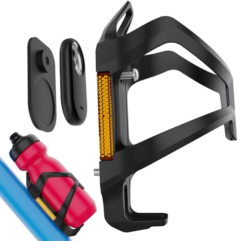 DDJ Support étanche pour bouteille de vélo Smart Tag 2 et AirTag, support antivol avec outil, porte-gobelet universel avec réflecteur, pour vélos électriques/de route/VTT