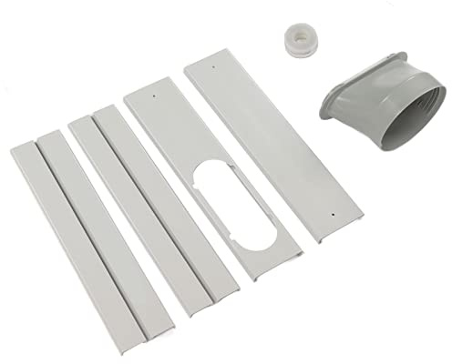 CHICIRIS Kit de ventana de aire acondicionado portátil mejorado sin costuras, corriente alterna ajustable, silenciador de ventana para tubos de 150 mm, adaptador universal, sin diseño, material de PVC