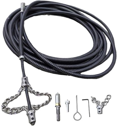 Herramienta Profesional Para Desatascar DesagüEs,Serpiente MáQuina De Limpieza TuberíAs EléCtricas,Herramienta Desatascadora,Con Conector Taladro,Para Fregadero Cocina,BañEra E Inodoro(300cm,Black)
