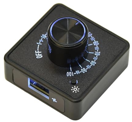 Aideepen Regulador de ventilador PWM de 4 pines, 12 V, fuente de alimentación tipo C 5 V, controlador de velocidad de 4 hilos con retroiluminación (refuerzo interno hacia arriba a 12 V)