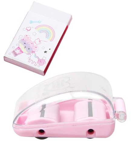 GRIRIW Pulitore Portatile per Trucioli di Gomma da Cancellare Raccoglitore e Spazzola per Scrivania per Ufficio e Scuola in Colore Rosa