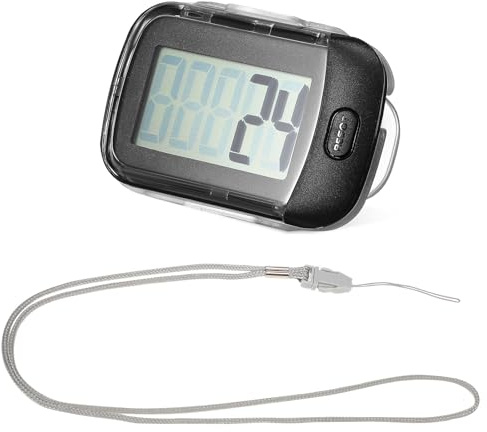 SMASOLO Podomètre à Clip Noir Portable Cordon Podomètre de Fitness 3D pour Marche et Course Compteur Précis de Pas et Kilomètres pour Seniors et Adultes Suivi D’activité Simple