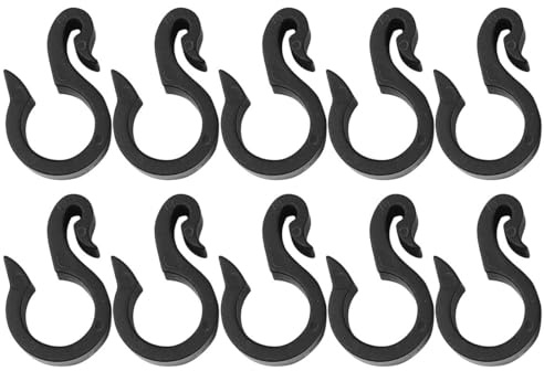 UKCOCO 50 Clips de Fijación para Manguera de Jardín en Polietileno, 16 Ganchos Negros, Abrazaderas en U para Tubos de Riego por Goteo, Accesorios para Sistema de Riego y Tubo