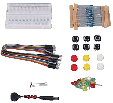 Hyuduo Electronics Kit PCB Component Starter Assortment with 400 Hole Breadboard for R3, Beginner Learning Set for Programming Practice, Circuit Building, Student Education