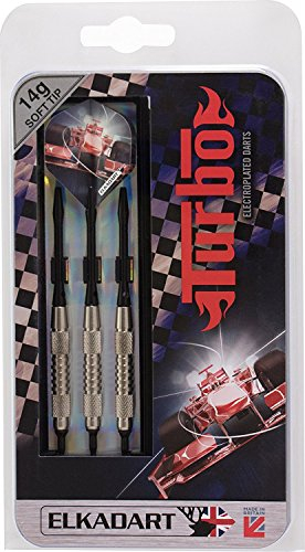 BEST SPORTING Elkadart Dartpfeile Turbo, 3 Soft-Tip-Pfeile mit Etui, Gewicht: 14 g