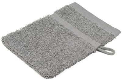 Gözze - Waschhandschuh, 4er Set, Weich und Saugfähig, 100% Baumwolle, 16 x 21 cm - Silber