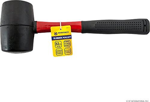 32Oz Rubber Mallet Hammer Fibreglass Or Silver Shaft | Grip Handle DIY Hand Tools Camping Paving Racking | Laying Tiles Construction 32Oz Rubber Mallet Fibreglass 907G