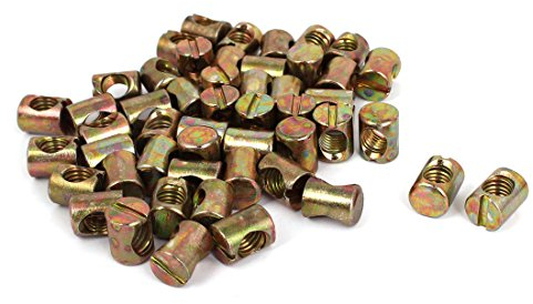 sourcing map 50pcs écrous à Fente pour Meuble Chaise Lit M8x12mmx15mm