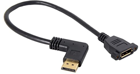 chenyang Câble d'extension DisplayPort,DisplayPort DP mâle vers femelle câble d'extension de port d'affichage à angle gauche de 90 degrés