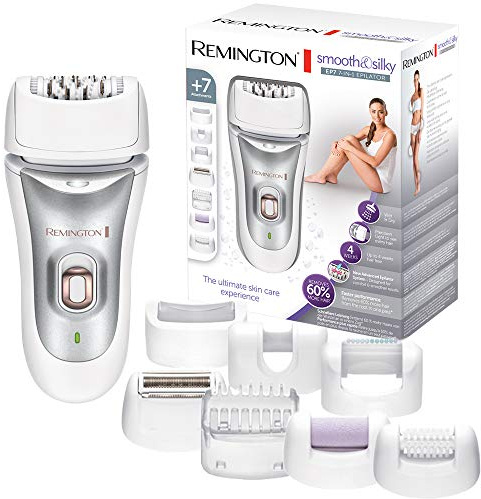 Remington Epilateur Electrique 7en1, Etanche, Epilation Douce Confortable, Embout Massage Aloe Vera - EP7700 Smooth & Silky