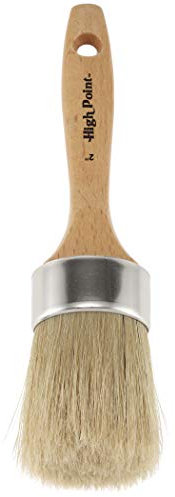 Large 2-in-1 Round Chalk & Wax Finishing Brush | Professional Quality for All Fine Art, Hobby & Chalk Paints, Faux Finishing, Stenciling & Wax Finishing [2 x 2.36 Brush Hair]
