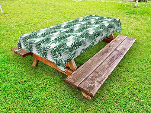 ABAKUHAUS Hoja Funda Nórdica, Mango de Palma árbol de plátano, 100% Poliéster con Estampado Digital Resistente, 145 cm x 305 cm, Bosque Verde