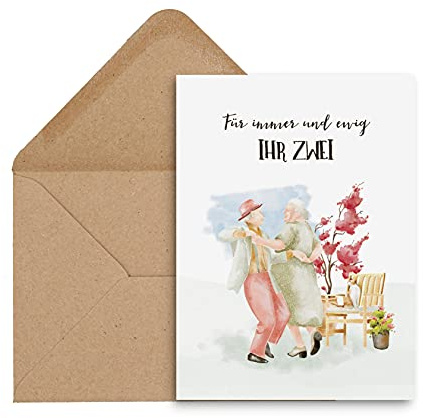 Nastami Glückwunschkarte Hochzeit tanzendes Ehepaar Karte Hochzeit Grußkarte Hochzeit Geschenk Goldene Hochzeit Silberhochzeit