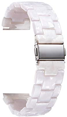 BINLUN Harz Uhrenarmband für Damen Herren 12mm 14mm 16mm 18mm 20mm 22mm,Ersatz Uhrenarmbänder Faltschließe Schnellverschluss für Smartwatch,14 Farben Licht Mode Hautfreundliche Armband in 3 Schnallen