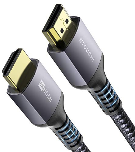 Stouchi Câble HDMI 1.2m,10K 8K Ultra HD 48Gbps Haute Vitesse 8K60Hz 4K120Hz 144Hz RTX 3080 eARC HDR10 4:4:4 HDCP 2.2&2.3 Dolby HDMI 2.1 Compatible avec Fire TV/Roku TV/PS5/Xbox Series/Samsung/Sony
