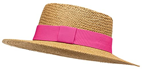 Caspar HT026 klassischer Unisex Sommerhut mit breiter Krempe und Hutband, Farbe:pink, Mode Größe:One Size