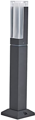 Topmo-plus lampioni da giardino led paletti design illuminazione / 7W bridgelux COB lampioncino led esterno palo luce led moderno lampada da terra alluminio/acrilico 3000K 46CM Grigio (bianco caldo)