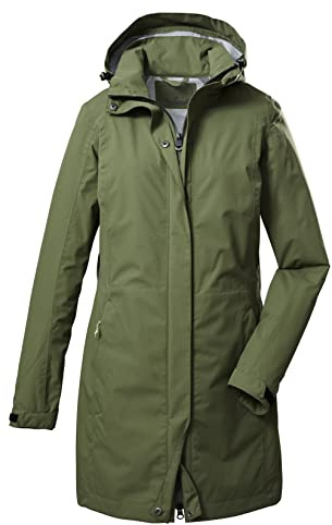 killtec Women's Parka funcional de 2 1/2 capas/parka con capucha con cremallera KOS 93 WMN PRK, olive, 38, 39143-000