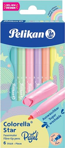 Pelikan fiberpenna Colorella® Star PASTELL, 6 färger, 822282