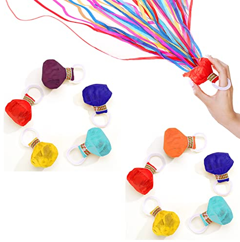 WEIKAXIMU 10 Pezzi Stelle Filanti da Lancio a Mano Streamer per Feste Cannone a Coriandoli Sicuro ed Eco-Sorpresa per Feste di Compleanno, Matrimoni, Natale e San Valentino (A)