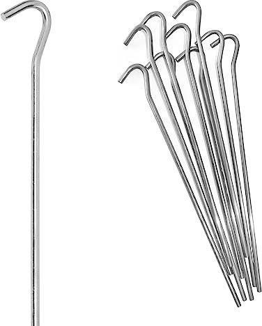 Tent Pegs Galvanized Metal Heavy Duty Ground Pegs Stakes Camping Pegs – Rust Free Garden Pegs for Fixing Netting, Tent, and Gazebo