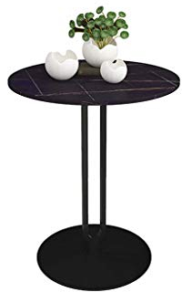 Nachttische Wohnzimmer-Sofatisch, Kleiner runder Tisch aus künstlichem Marmor, einlagiger Couchtisch, Balkone, Café, Apartment, Wohnzimmer, Beistelltisch, Korbtisch (Farbe: A, Größe: 45 x 45