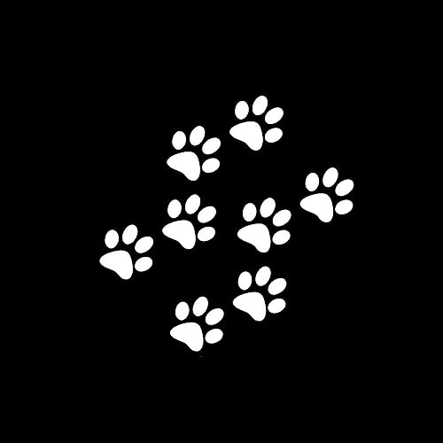 Chien Paws Voiture Autocollants Pattes d'animaux Mignons Autocollants en Vinyle Autocollant Réfléchissant Autocollants décoratifs pour Voiture Moto Ordinateur Skateboard (Blanc)