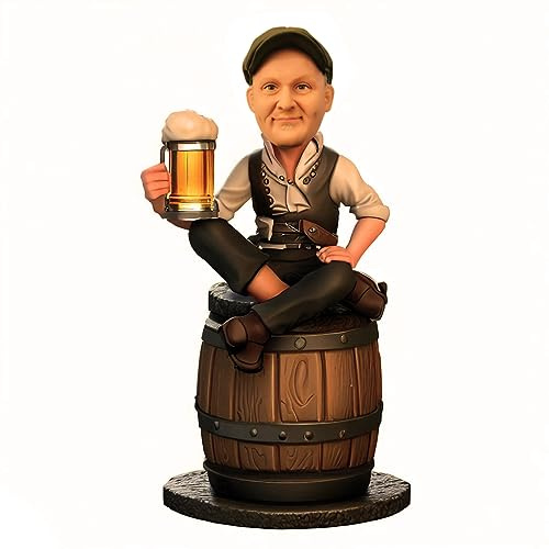 mydedor Wackelkopf-Figur für Oktoberfest, Toastmann-individueller Wackelkopf-Dekor für Oktoberfest-Mottoparty, Volksfest, Karneval, Familie, Freund