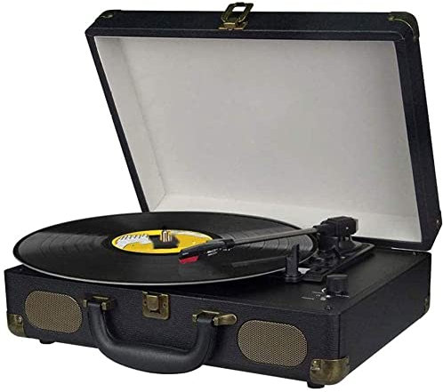 ROLTIN Tourne-Disque, Valise Tourne-Disque avec Bluetooth Multifonction/Radio FM/Port USB et Carte SD/convertisseur Vinyle vers MP3